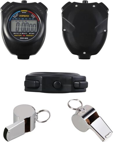 Vicloon Digital Sport Forpwatch Timer مع صافرة من الفولاذ المقاوم للصدأ ، شاشة LCD كبيرة مناسبة لكرة القدم وكرة السلة والجري والسباحة واللياقة والمزيد in Kuwait