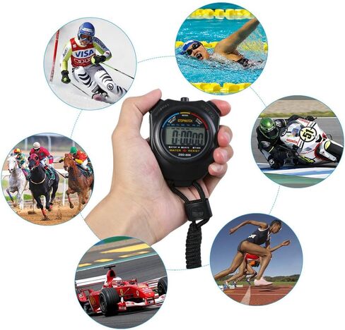 Vicloon Digital Sport Forpwatch Timer مع صافرة من الفولاذ المقاوم للصدأ ، شاشة LCD كبيرة مناسبة لكرة القدم وكرة السلة والجري والسباحة واللياقة والمزيد in Kuwait
