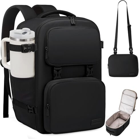 LoveVook سفر على ظهره للنساء ، TSA Carry On Backpack Flight معتمدة من 40 لترًا ، وهو جهاز كمبيوتر محمول 17 بوصة ، ومقاوم للماء ، حقيبة سفر ، Business Weekender مع حقيبة Crossbody قابلة للفصل in Kuwait