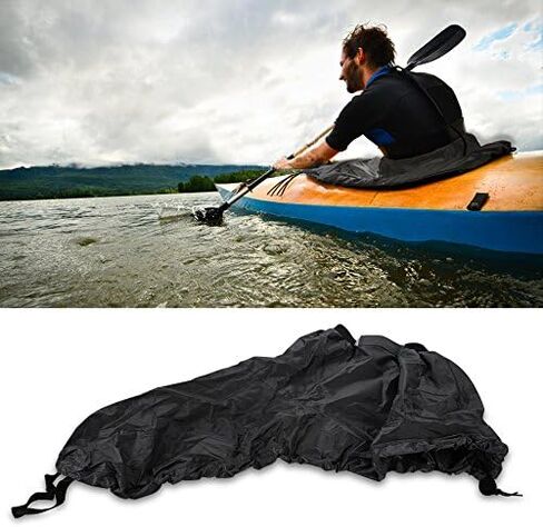 Dilwe Kayak Spray Skirt Outdoor Adjustable Nylon Water Sports Boat Deck Surf Cover Accessories(Black) in Saudi Arabia