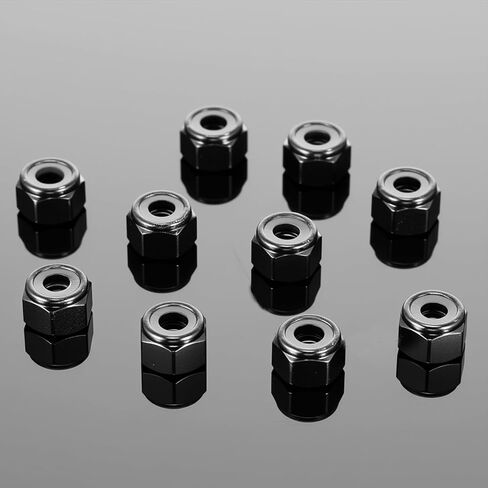 25 Pcs 1/4-20 Nut, M6 Nut, Hardware Nuts, Black Stainless Steel Nylon Insert Locknuts, 11mm Hex Self-Locking Fasteners in Saudi Arabia