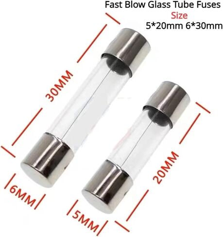5 * 20mm 6 * 30mm Fast Blow Glass Tube Fuses 5x20 6x30 Mm 250V 0.5 1 2 3 4 5 6 8 10 15 20 25 30 A AMP Fuse 20Pcs(5x20mm,25A) in Saudi Arabia