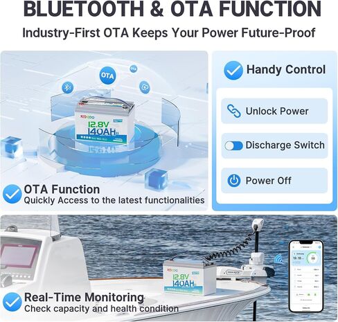 Redodo 12V 100Ah Bluetooth Dual-Purpose 900CCA Group27 Marine Battery, Starting Battery with Heating & Smart Power Retention in Saudi Arabia