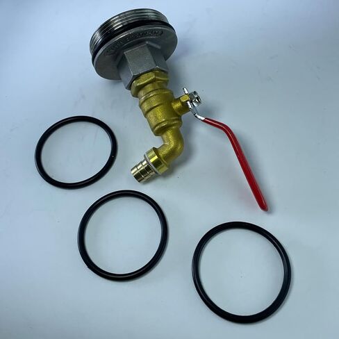 Faucet for 55 Gallon Leakproof Barrel Equipment, Barrel Faucet with 2" Thread for Outdoor Bucket Containers, as described, Length 16.5cm in Kuwait