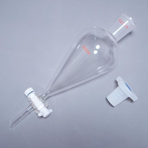 Lab Glass separtory Funnel Separating Funnel, telfon Stopcock (250 ml) in Saudi Arabia