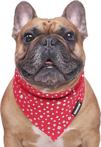 iChoue Original Print French Bulldog Bandanas Washable Bibs Adjustable Triangle Scarfs for Frenchie Pug English Boston Terrier Dogs, Green Grid, Small in Saudi Arabia
