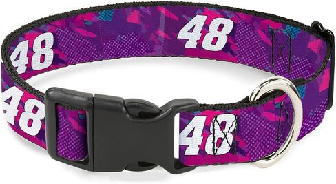 Hendrick Motorsports Pet Collar, Dog Collar Plastic Buckle, Alex Bowman #48 Car Scheme Purples Pinks White, 11 to 16.5 Inches 1.0 Inch Wide in Saudi Arabia