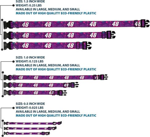 Hendrick Motorsports Pet Collar, Dog Collar Plastic Buckle, Alex Bowman #48 Car Scheme Purples Pinks White, 11 to 16.5 Inches 1.0 Inch Wide in Saudi Arabia