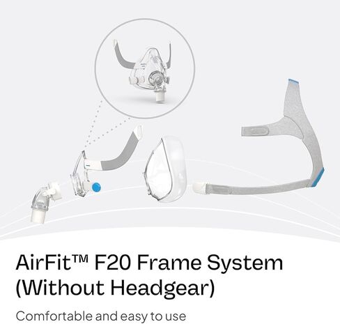 Resmed Airfit F20 Frame System - لنظام إطار قناع CPAP الكامل - إكسسوارات CPAP البديلة - متوسطة in Saudi Arabia