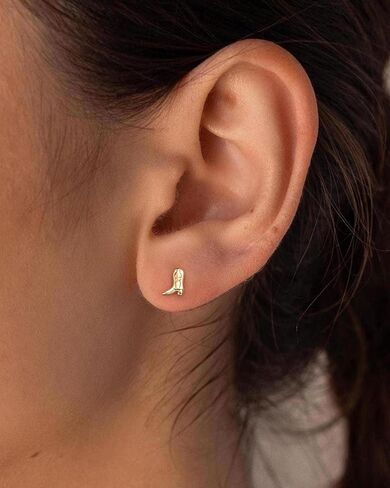 أقراط خلفية مسطحة- 14 كيلو بايت مطلي بالذهب الصغير الحوت المسطح للأقراط للنساء in Kuwait