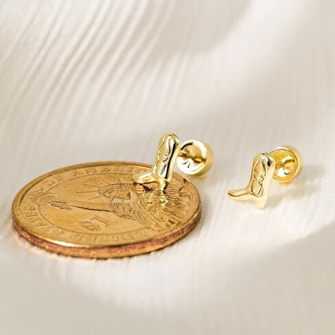 أقراط خلفية مسطحة- 14 كيلو بايت مطلي بالذهب الصغير الحوت المسطح للأقراط للنساء in Kuwait