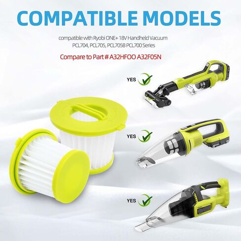 استبدال مرشح PCL704 لسلسلة Ryobi One+ 18V باليد PCL704 ، PCL705 ، PCL705B PCL700 ، قارن مع الجزء # A32HFOO A32F05N in Saudi Arabia