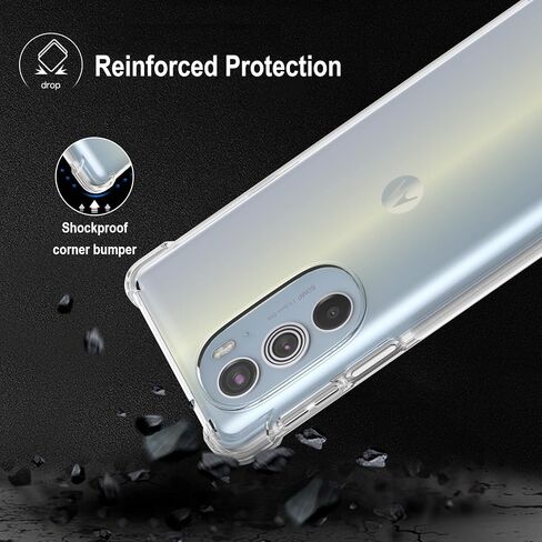 Case for Motorola Edge 2025 - Clear Phone Case with Reinforced Corner Bumper Camera Protection Slim Fit Shockproof Flexible TPU Cover for Moto Edge 2025 - Transparent in Saudi Arabia