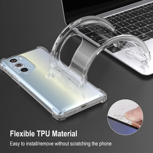 Case for Motorola Edge 2025 - Clear Phone Case with Reinforced Corner Bumper Camera Protection Slim Fit Shockproof Flexible TPU Cover for Moto Edge 2025 - Transparent in Saudi Arabia
