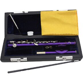 C Key Piccolo Lightweight Easy to Play Woodwind Instrument 16 Hole Flute for Stage Performance Practice Classroom Beginner, Silver in Saudi Arabia