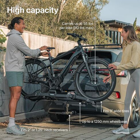 Thule Outpace 2 Bike Hitch Rack - Compact & Lightweight Platform Bike Rack - Foldable Design - Fits Most Bike Styles - 110lb Capacity 55lbs per Bike - 2" & 1.25" Hitch Compatibility in Saudi Arabia