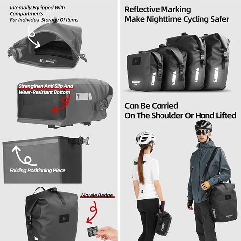حقيبة دراجة Rhinowalk Bike Pannier 12L Bickle Bage Bag Bag Pannier Backpack Bass Counter Bag BANNIER BAG Professional Cycling Accessories (1 PCS) in Saudi Arabia