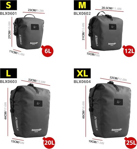 حقيبة دراجة Rhinowalk Bike Pannier 12L Bickle Bage Bag Bag Pannier Backpack Bass Counter Bag BANNIER BAG Professional Cycling Accessories (1 PCS) in Saudi Arabia