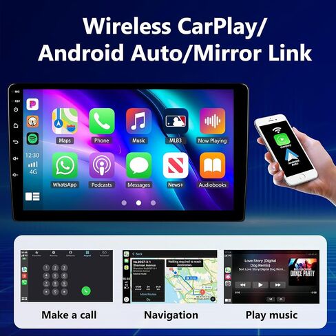 [4+64G] 8-Core Android 13 Car Stereo for Hyundai Santa Fe 2006-2012 with Wireless Carplay&Android Auto,9 Inch Car Radio with Mirror Link Bluetooth FM/RDS WiFi GPS SWC Dual USB+AHD Backup Camera in Saudi Arabia