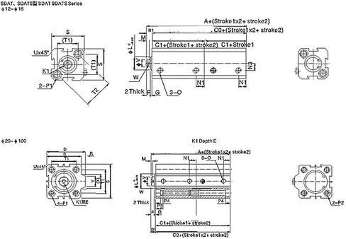 SDAD Pneumatic Air Thin Cylinder SDAD50-5 SDAD50-10 SDAD50-15 SDAD50-20 SDAD50-25 SDAD50-30 SDAD50-35 SDAD50-40 SDAD50-80(SDAD50X70) in Saudi Arabia
