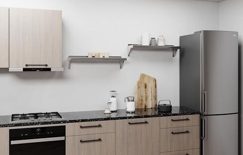 AmGood 8" X 30" Stainless Steel Wall Shelf | Metal Shelving | Garage, Laundry, Storage, Utility Room | Restaurant, Commercial Kitchen | NSF in Kuwait