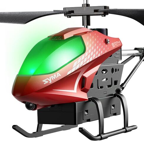 SYMA RC Helicopter for Kids, 7-Color LED Lights, 40 Min Flight Time, Red in Kuwait