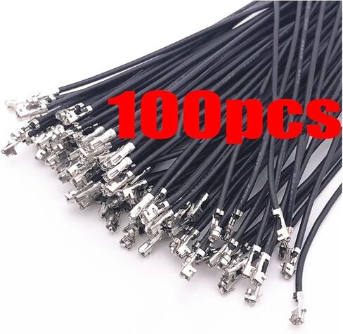 Caarla UL (PVC) السلك والكابلات XH2.54mm سلك الطرفية مزدوجة الرأسين القصب القصب السلك الإلكتروني 100pcs 26awg 24awg 22awg كبل توصيل (أسود ، 100 مم_22 AWG 100pcs) in Saudi Arabia
