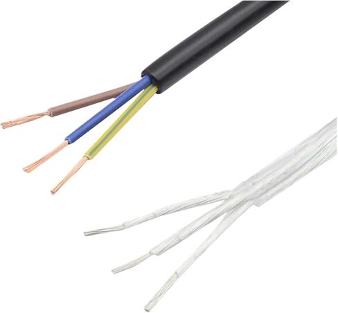 UL (PVC) Wire and Cable Copper Wire Transparent 3 core Sheathed 0.75 Square Copper Core Hanging Wire Lamp Table Lamp Floor Lamp Lighting Accessorie(Transparent) in Saudi Arabia
