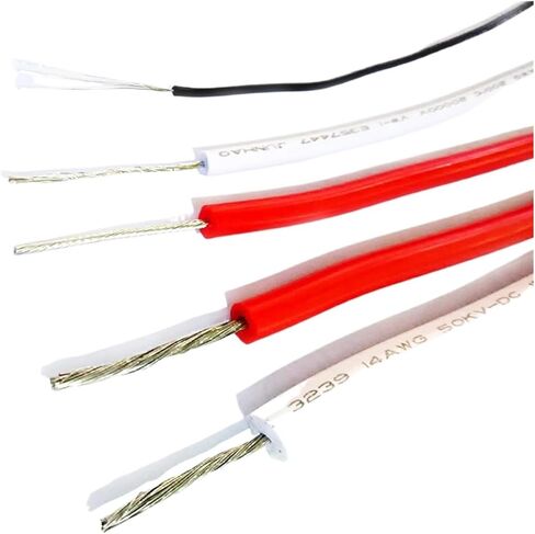 UL (PVC) Wire and Cable Silicone Wires Tinned Copper Soft Silicone Wire 14AWG Insulated Wire 14 AWM Super Soft High Temperature Wire 3000V(Red,5 Meters_14 AWG) in Saudi Arabia
