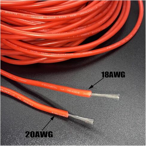 UL (PVC) Wire and Cable Silicone Wires Tinned Copper Soft Silicone Wire 14AWG Insulated Wire 14 AWM Super Soft High Temperature Wire 3000V(Red,5 Meters_14 AWG) in Saudi Arabia