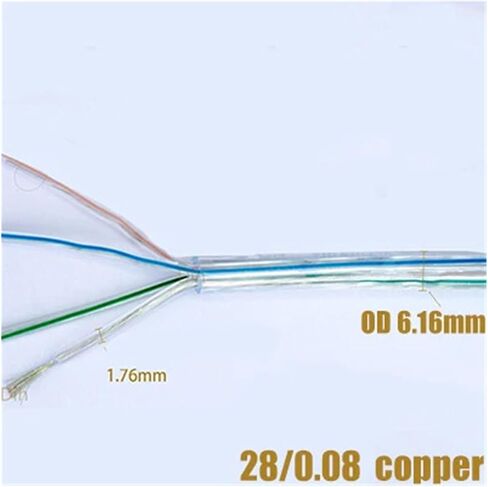 UL (PVC) الأسلاك والكابل DIY شفاف متعدد النواة كابل النحاس 4Core قلادة مصباح الكابلات غمد البلاستيك جولة سلك المصباح الكريستالي (OD 6.16 مم 120W) in Saudi Arabia