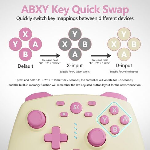 PC controller for Nintendo Switch/Lite/OLED, Hall Effect Joysticks and Triggers, Macro Keys, Turbo, 2.4G Wireless Gaming Controller for Steam, Luna, Laptop, iPad, macOS, IOS, Android, Yellow&Blue in Saudi Arabia