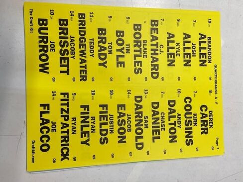 2025 Fantasy Football Draft Kit -Full Size- 12 Team 24 Round Draft Board with 1 x 4 inch Labels in Saudi Arabia