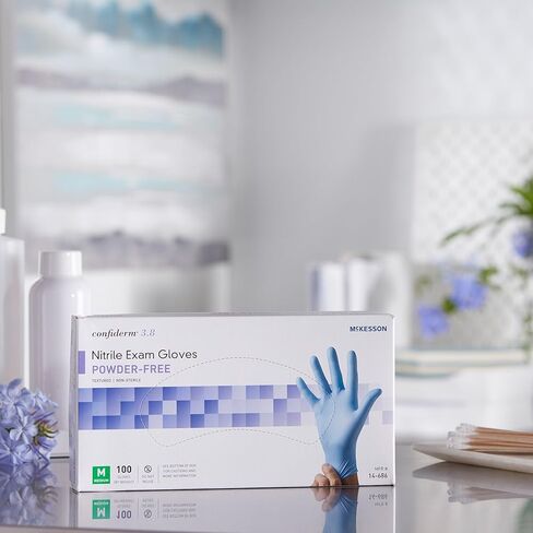 McKesson Cofererm 3.8c قفازات امتحان النتريل ، غير سريلي ، خالية من المسحوق ، أزرق ، متوسط ​​، 100 عدد ، صندوق واحد in Saudi Arabia
