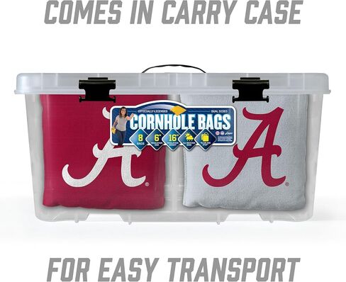 YouTheFan Officially-Licensed NCAA Set of 8 Cornhole Bags - All Weather Dual Sided Slide & Stop - Regulation Size with Carry case in Saudi Arabia