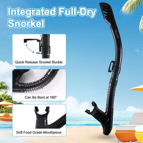 Snorkeling Set for Adults, Full Dry Snorkeling Mask Set for Adults, Anti-Fog Protection, Unisex,HD Panoramic View in Saudi Arabia