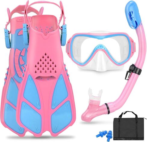 Kids Snorkel مجموعة قناع الزعانف بانوراميك قناع الغط in Saudi Arabia