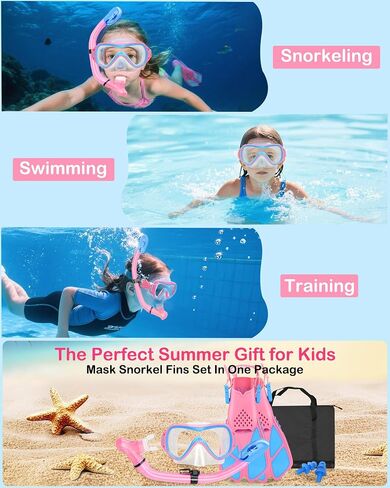 Kids Snorkel مجموعة قناع الزعانف بانوراميك قناع الغط in Saudi Arabia