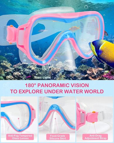 Kids Snorkel مجموعة قناع الزعانف بانوراميك قناع الغط in Saudi Arabia