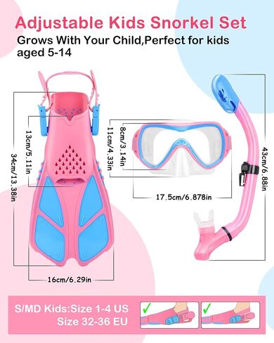 Kids Snorkel مجموعة قناع الزعانف بانوراميك قناع الغط in Saudi Arabia