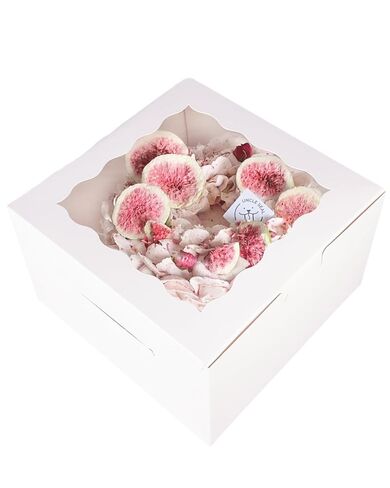 qiqee White 8x8x5 Cake Box, 4 Sets White Cake Box with Window ＆ 4 Sets 8" White Cake Round Boards, 8inch Cake Containers in Kuwait