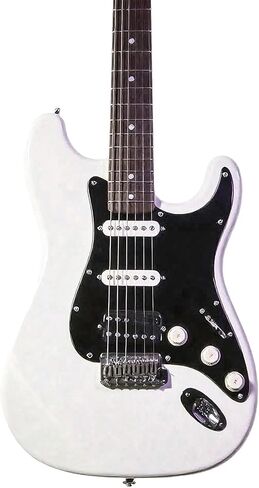 HSS Metal Guitar Pickguard 11 Hole - متوافق مع Guitars على طراز Strat و Fr Tremolo Bridges ، وتناسب سلسلة American Standard/Player ، الفولاذ المقاوم للصدأ (أسود) in Kuwait