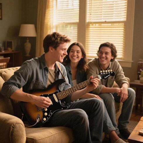 HSS Metal Guitar Pickguard 11 Hole - متوافق مع Guitars على طراز Strat و Fr Tremolo Bridges ، وتناسب سلسلة American Standard/Player ، الفولاذ المقاوم للصدأ (أسود) in Kuwait