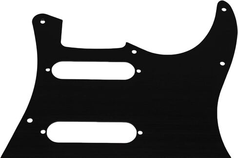 HSS Metal Guitar Pickguard 11 Hole - متوافق مع Guitars على طراز Strat و Fr Tremolo Bridges ، وتناسب سلسلة American Standard/Player ، الفولاذ المقاوم للصدأ (أسود) in Kuwait