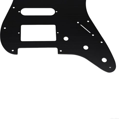 HSS Metal Guitar Pickguard 11 Hole - متوافق مع Guitars على طراز Strat و Fr Tremolo Bridges ، وتناسب سلسلة American Standard/Player ، الفولاذ المقاوم للصدأ (أسود) in Kuwait