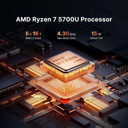 Mini PC AMD Ryzen 5 3550H, 16GB DDR4 512GB SSD, Radeon Vega 8 Graphics (1.2GHz), Mini Desktop Computer Dual LAN /WiFi5/BT5/Home Media Server in Kuwait