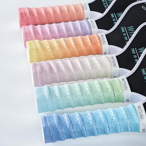 6 Pack Tennis & Pickleball Overgrip Tape - Gradient Color Cushioned Grip | Non-Slip Sweat Absorbent Handle Wrap for Rackets & Paddles（Please Remove The Plastic Film on The Surface Before use） in Saudi Arabia