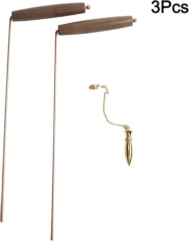 أدوات النحاس dowsing مع Walnut مقبض قضبان dowsing و pendulum مجموعة لإيجاد المياه الكشف عن الذهب المعادن البحث عن موقع العنصر المفقود in Saudi Arabia