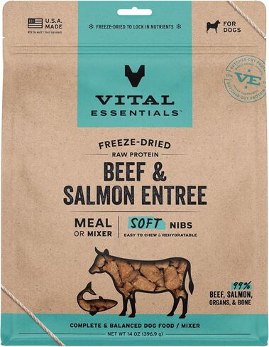 Vital Essentials Freeze Dried Raw Duck Entree & Mixer Dog Food Soft Nibs, 14 oz in Saudi Arabia