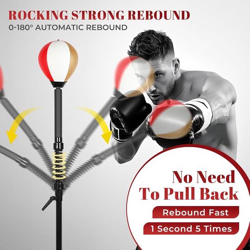 BAN BAN BROFLESS Speed ​​Bag Bag Bag Bag BAS BASE BAS مع ارتفاع قابل للتعديل والربيع المعزز كرة الإغاثة المتين القوية لتمرين MMA WWE （الذهب الأبيض الأحمر） in Saudi Arabia